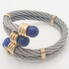 Pulsera de diseño en oro 18k y acero - Mayka Jewels