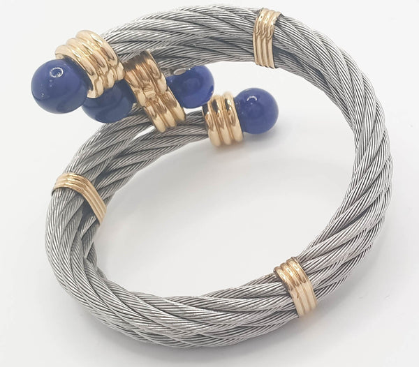 Pulsera de diseño en oro 18k y acero - Mayka Jewels