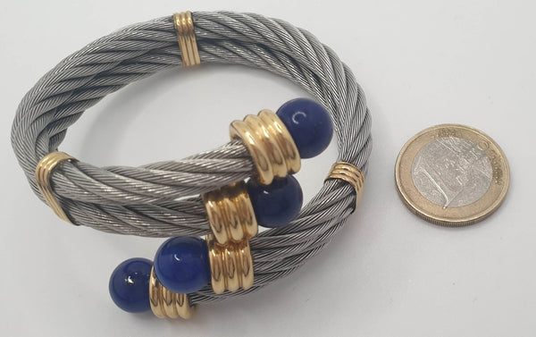 Pulsera de diseño en oro 18k y acero - Mayka Jewels