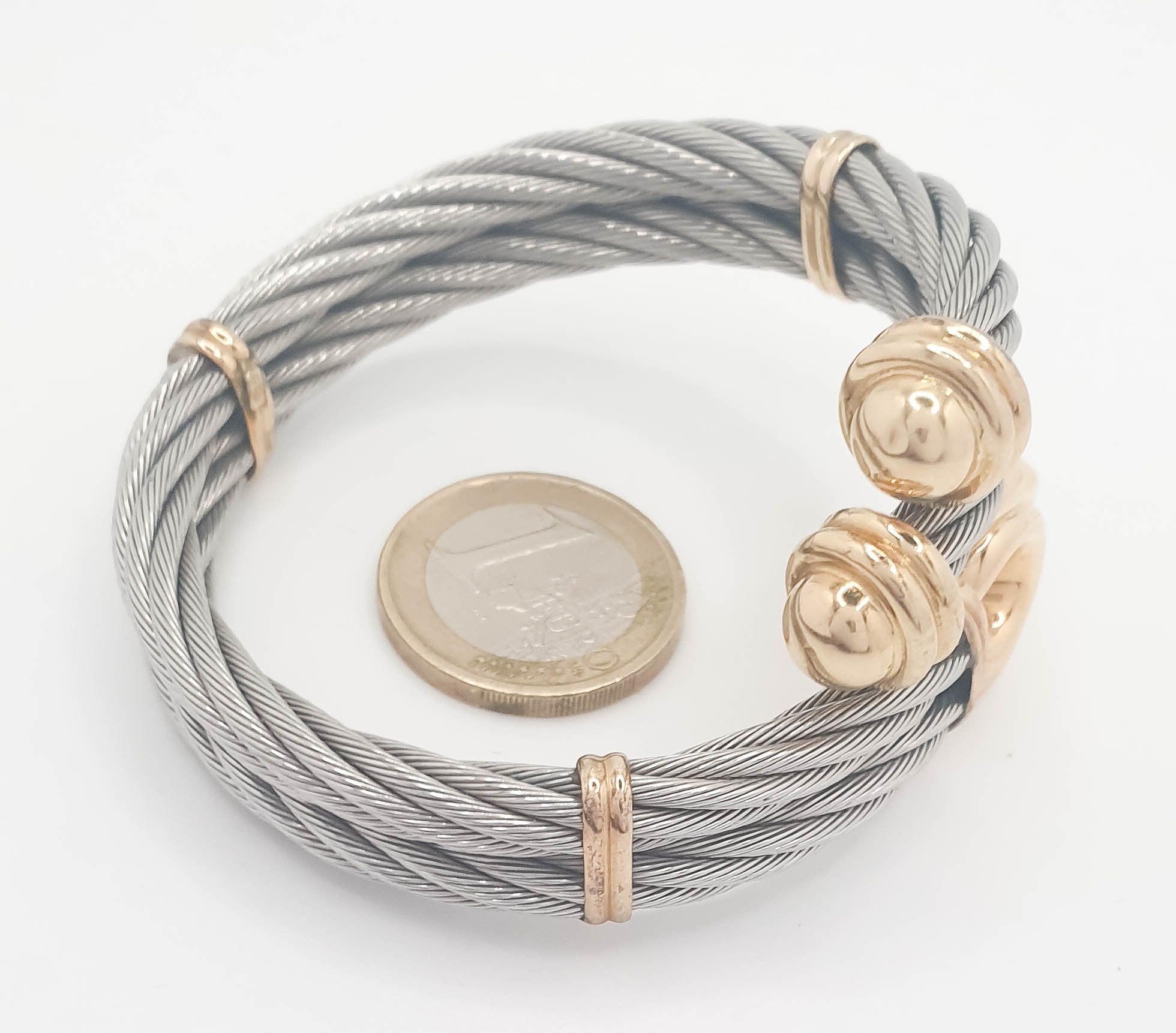 Pulsera de diseño en oro 18k y acero - Mayka Jewels