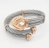 Pulsera de diseño en oro 18k y acero - Mayka Jewels