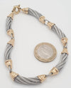 Pulsera de diseño en oro 18k y acero - Mayka Jewels