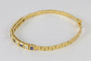 Pulsera de oro amarillo 18k con brillantes y zafiros - Mayka Jewels