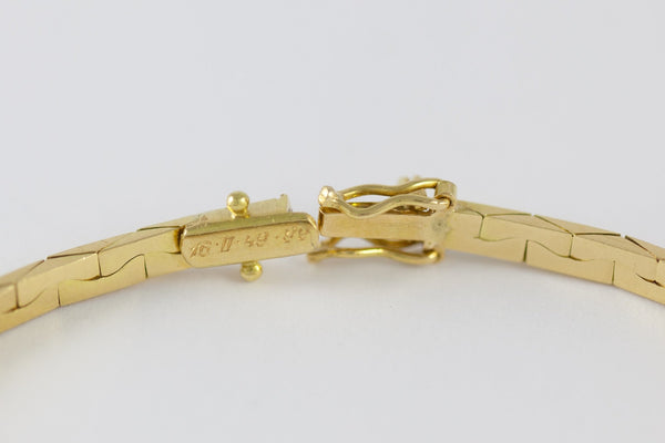 Pulsera de oro amarillo 18k con brillantes y zafiros - Mayka Jewels