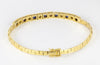 Pulsera de oro amarillo 18k con brillantes y zafiros - Mayka Jewels