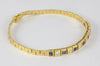 Pulsera de oro amarillo 18k con brillantes y zafiros - Mayka Jewels