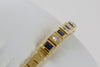 Pulsera de oro amarillo 18k con brillantes y zafiros - Mayka Jewels