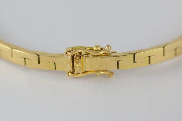 Pulsera de oro amarillo 18k con brillantes y zafiros - Mayka Jewels