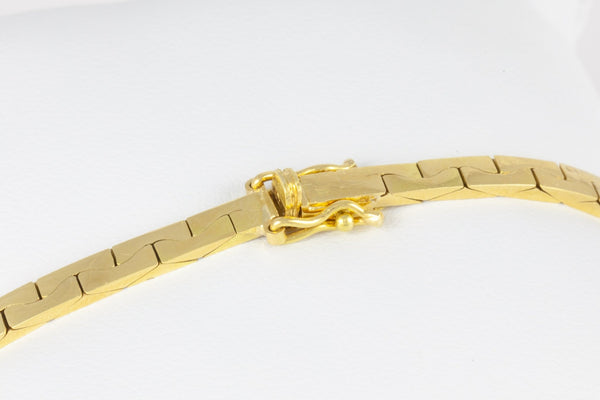 Pulsera de oro amarillo 18k con brillantes y zafiros - Mayka Jewels