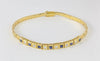 Pulsera de oro amarillo 18k con brillantes y zafiros - Mayka Jewels