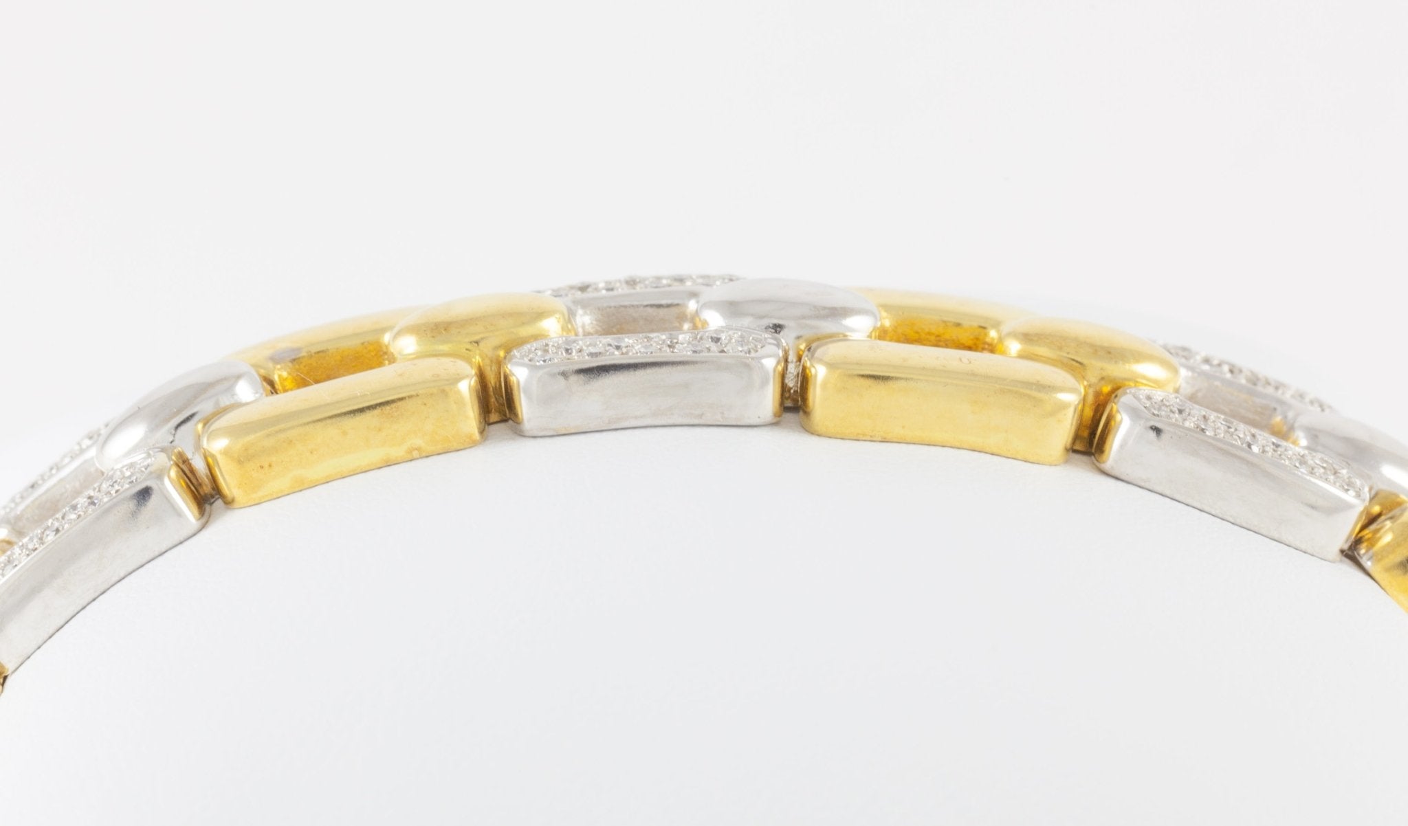Pulsera de oro blanco y amarillo con brillantes 0.63 ct - Mayka Jewels