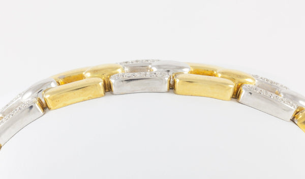Pulsera de oro blanco y amarillo con brillantes 0.63 ct - Mayka Jewels