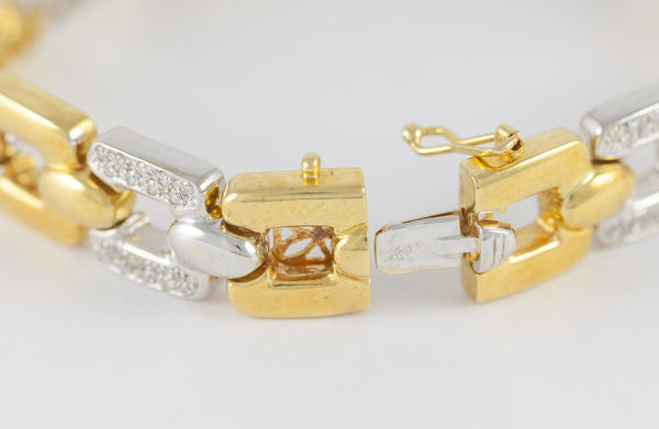 Pulsera de oro blanco y amarillo con brillantes 0.63 ct - Mayka Jewels