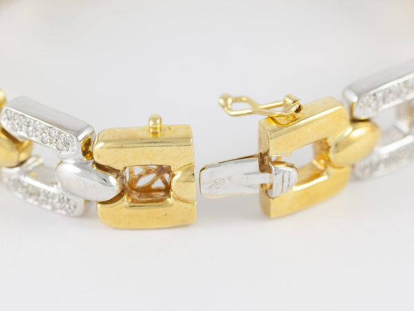 Pulsera de oro blanco y amarillo con brillantes 0.63 ct - Mayka Jewels