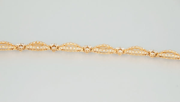 Pulsera en oro 18k con brillantes - Mayka Jewels