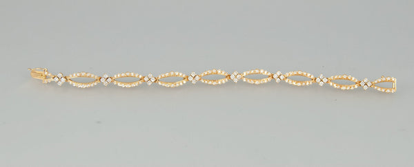 Pulsera en oro 18k con brillantes - Mayka Jewels