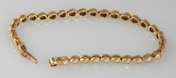 Pulsera en oro 18k con brillantes - Mayka Jewels