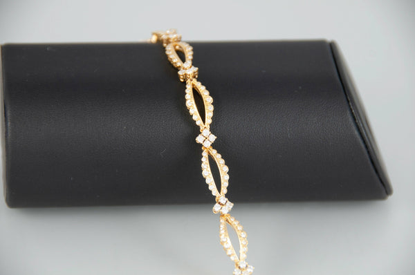 Pulsera en oro 18k con brillantes - Mayka Jewels