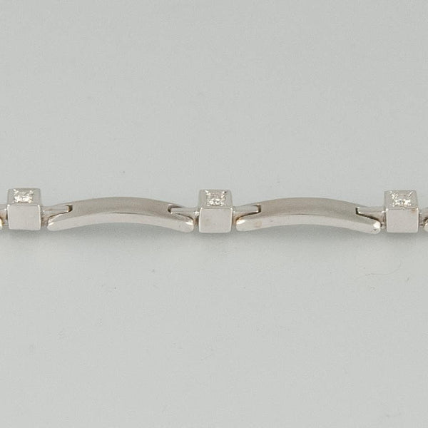 Pulsera en oro blanco 18k con brillantes - Mayka Jewels