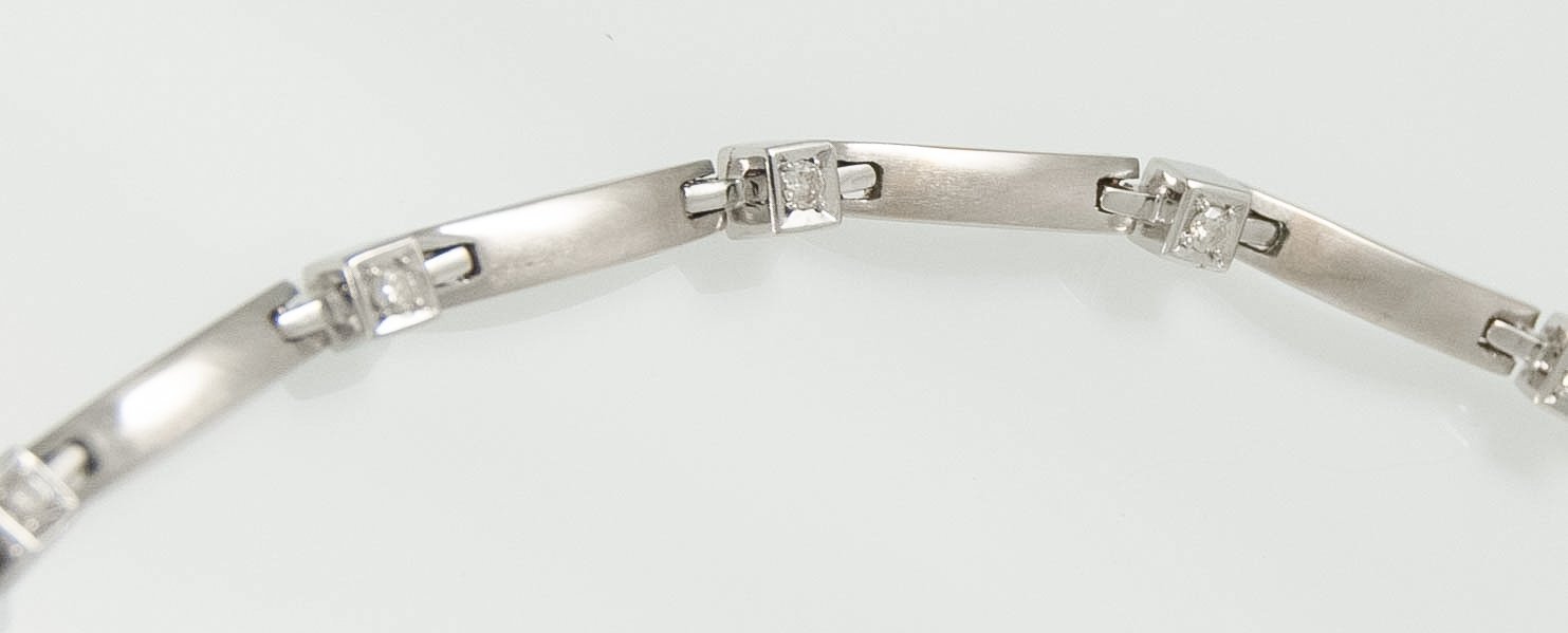 Pulsera en oro blanco 18k con brillantes - Mayka Jewels