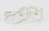 Pulsera en oro blanco 18k con brillantes y esmeraldas - Mayka Jewels