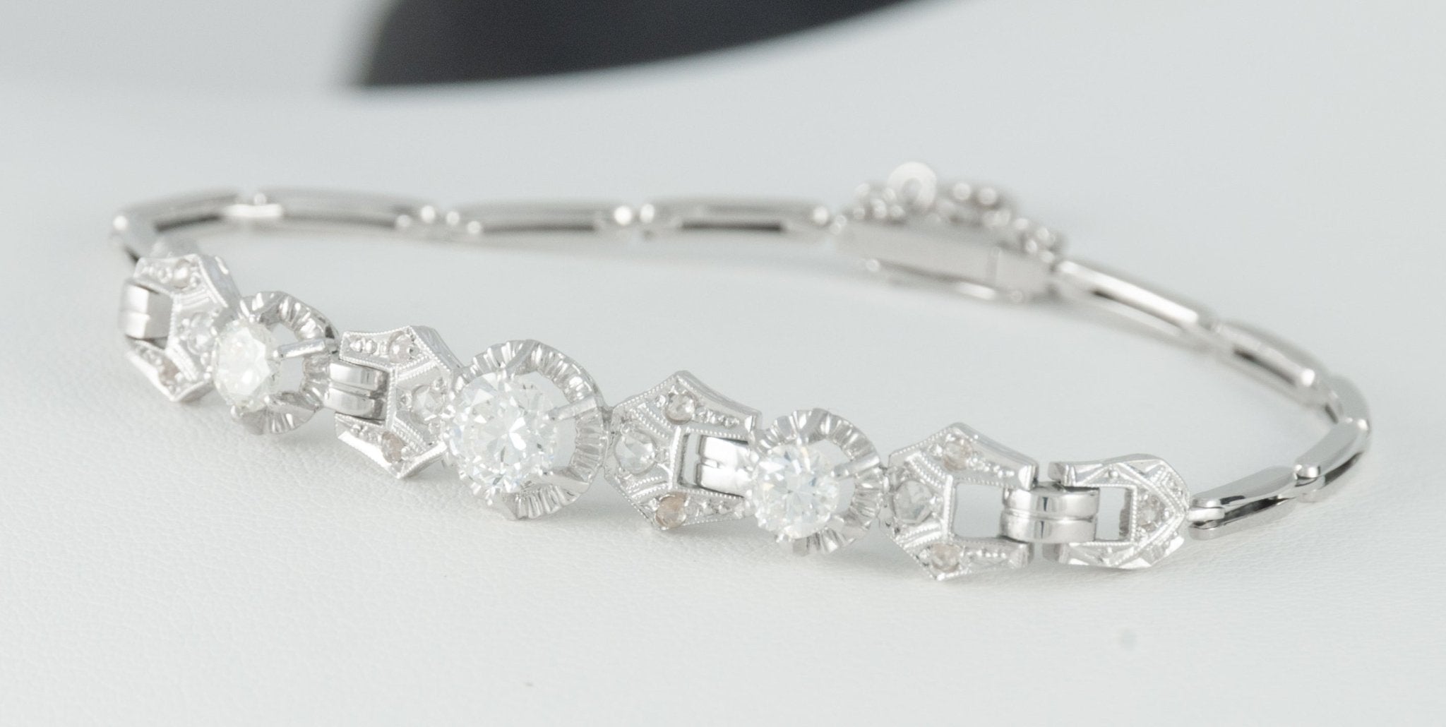 Pulsera en oro blanco 18k y 1.24ct brillantes - Mayka Jewels