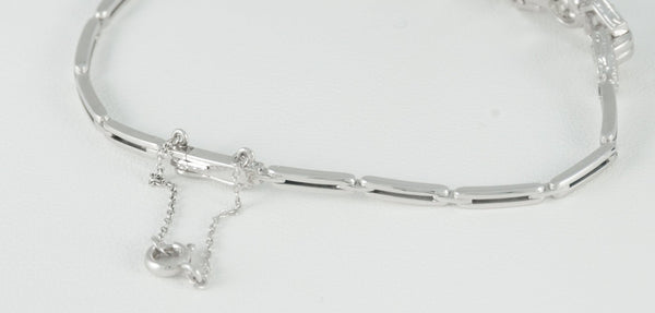 Pulsera en oro blanco 18k y 1.24ct brillantes - Mayka Jewels