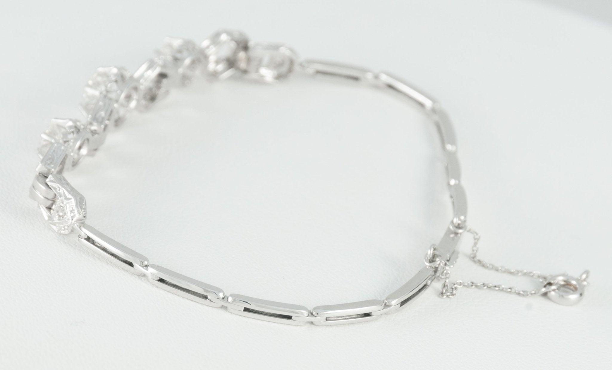 Pulsera en oro blanco 18k y 1.24ct brillantes - Mayka Jewels