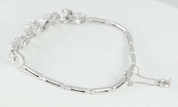 Pulsera en oro blanco 18k y 1.24ct brillantes - Mayka Jewels