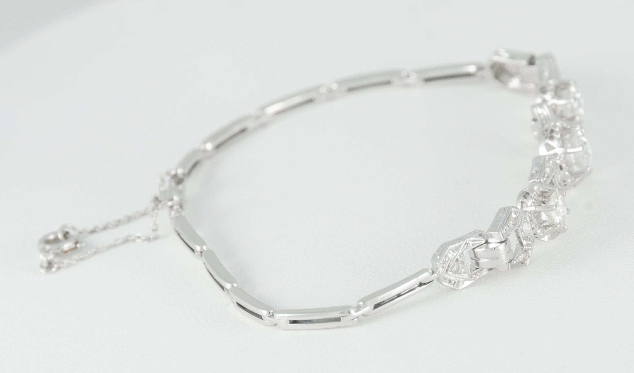 Pulsera en oro blanco 18k y 1.24ct brillantes - Mayka Jewels