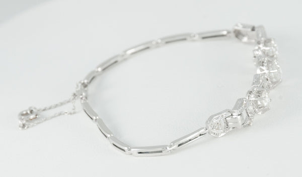 Pulsera en oro blanco 18k y 1.24ct brillantes - Mayka Jewels