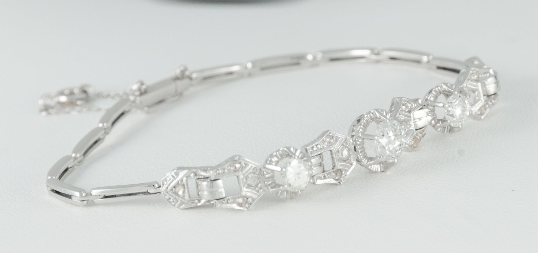 Pulsera en oro blanco 18k y 1.24ct brillantes - Mayka Jewels