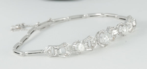 Pulsera en oro blanco 18k y 1.24ct brillantes - Mayka Jewels