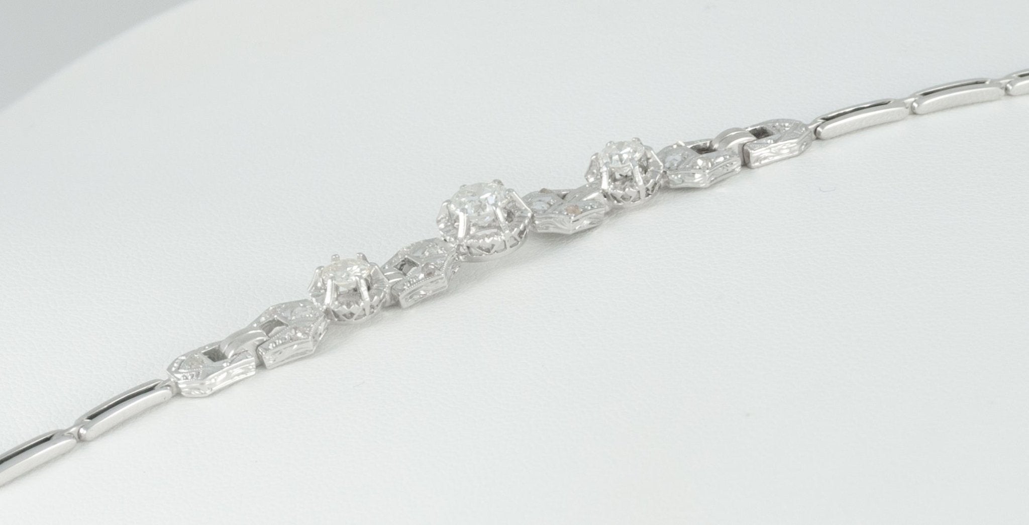 Pulsera en oro blanco 18k y 1.24ct brillantes - Mayka Jewels