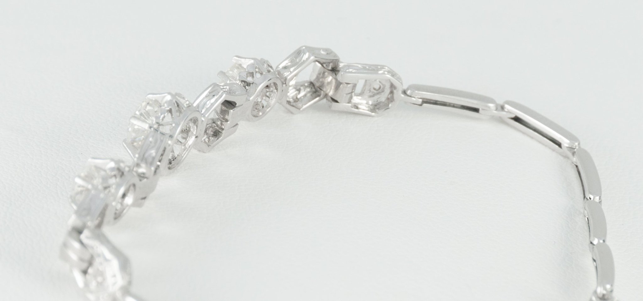 Pulsera en oro blanco 18k y 1.24ct brillantes - Mayka Jewels