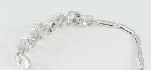 Pulsera en oro blanco 18k y 1.24ct brillantes - Mayka Jewels