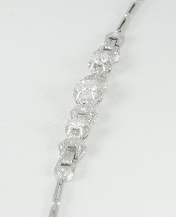 Pulsera en oro blanco 18k y 1.24ct brillantes - Mayka Jewels