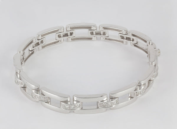 Pulsera en oro blanco con brillantes 0.28 ct - Mayka Jewels