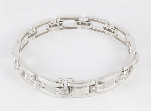 Pulsera en oro blanco con brillantes 0.28 ct - Mayka Jewels