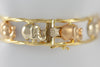 Pulsera Graziella de oro amarillo y rosa 18k con elefantes - Mayka Jewels