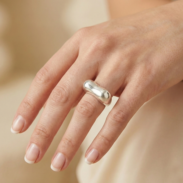 Anillo Tous de Plata 925 Abombado Corazón Tabit