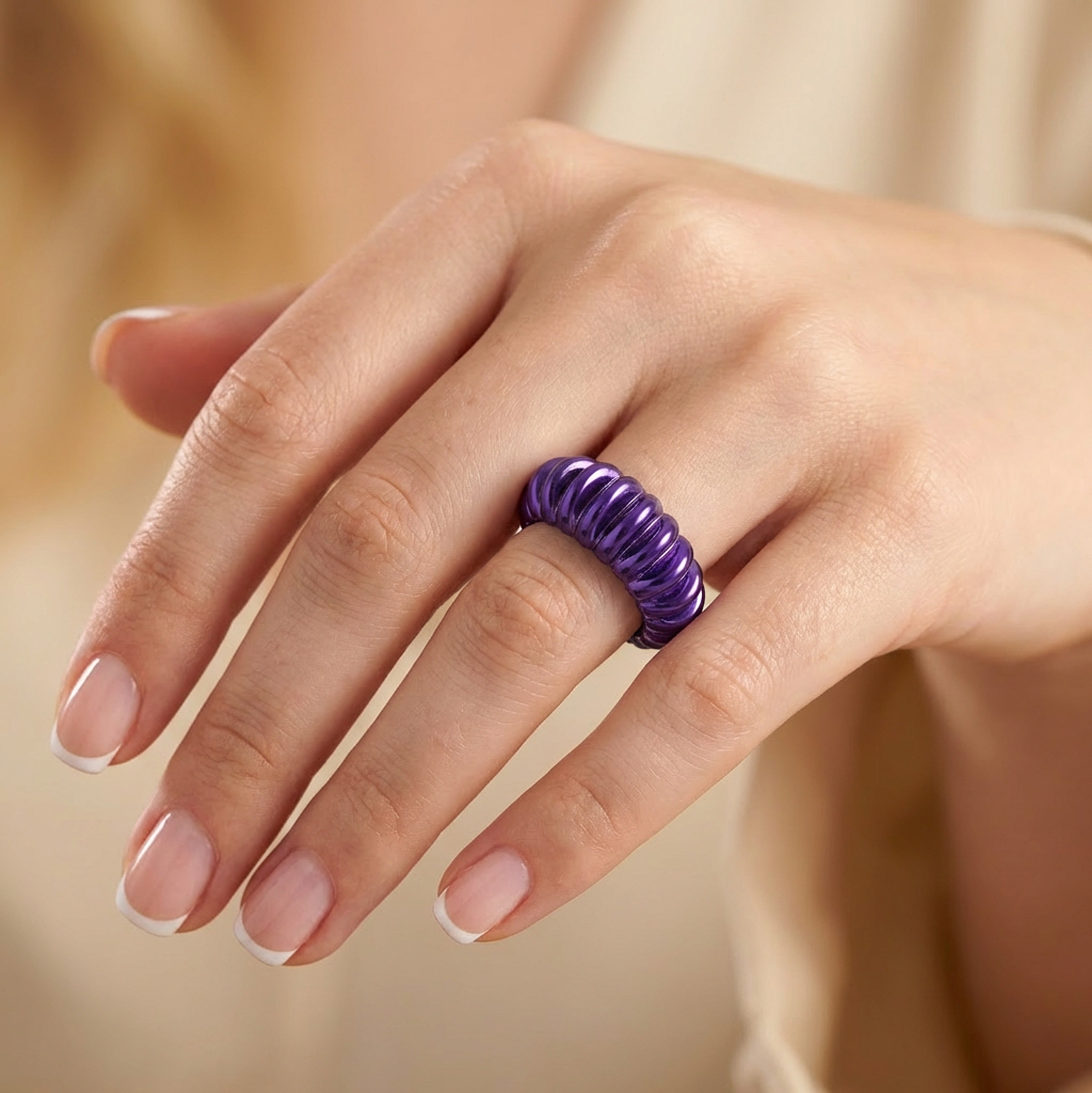 Anillo Tous de Plata color Lila Virtual Garden