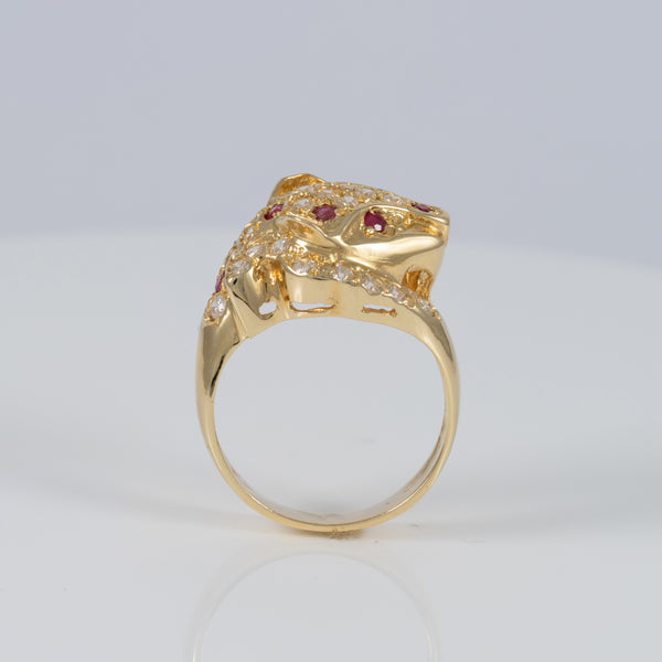 Anillo pantera de oro amarillo 18k