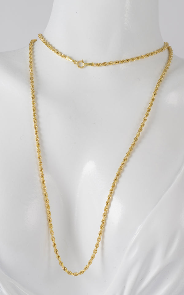 Cadena cordón oro amarillo 18k 60cm