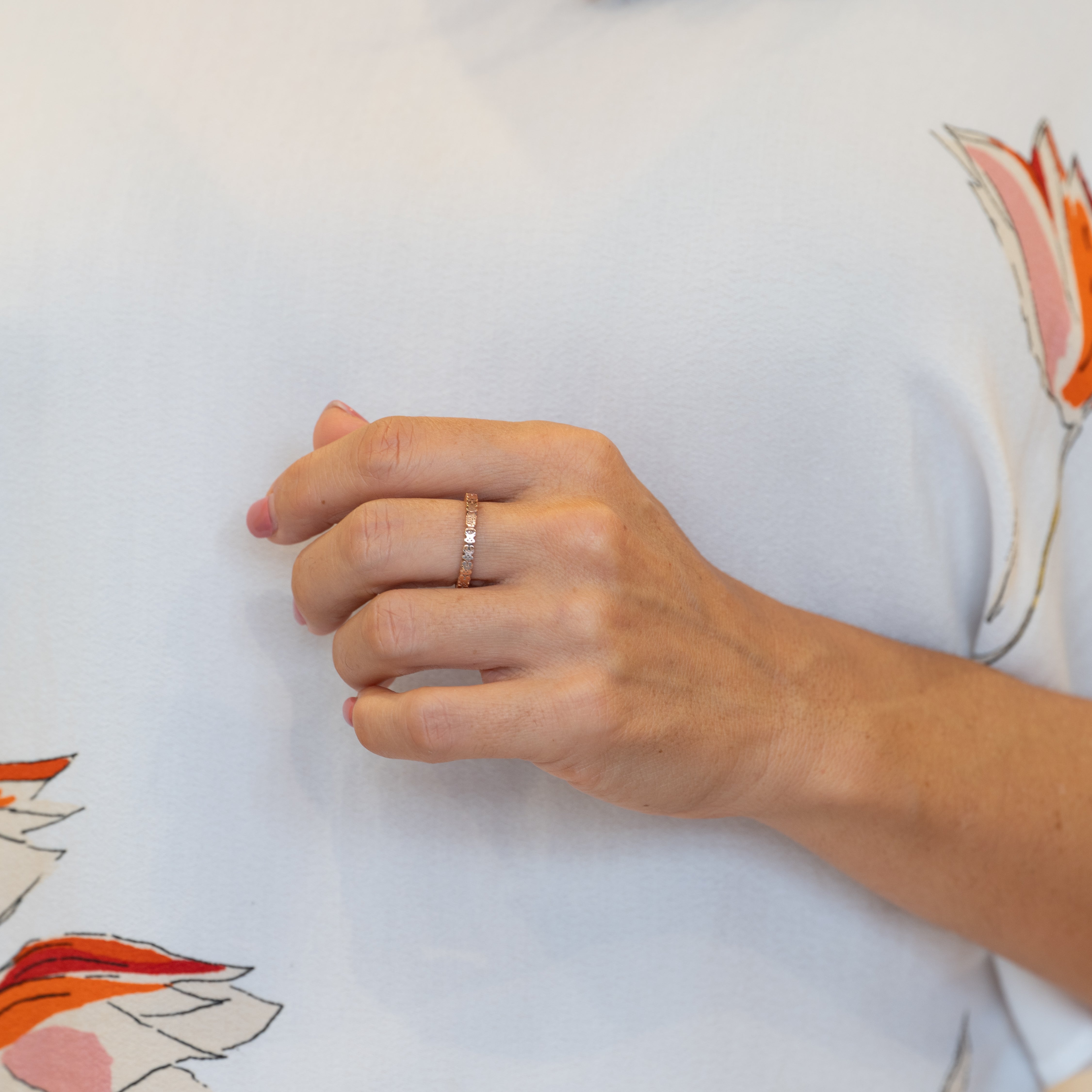 Anillo Tous de plata vermeil rosa motivos oso Straight