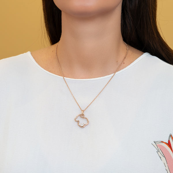 Cadena con colgante Tous Eklat de Plata Vermeil Rosa con Topacio