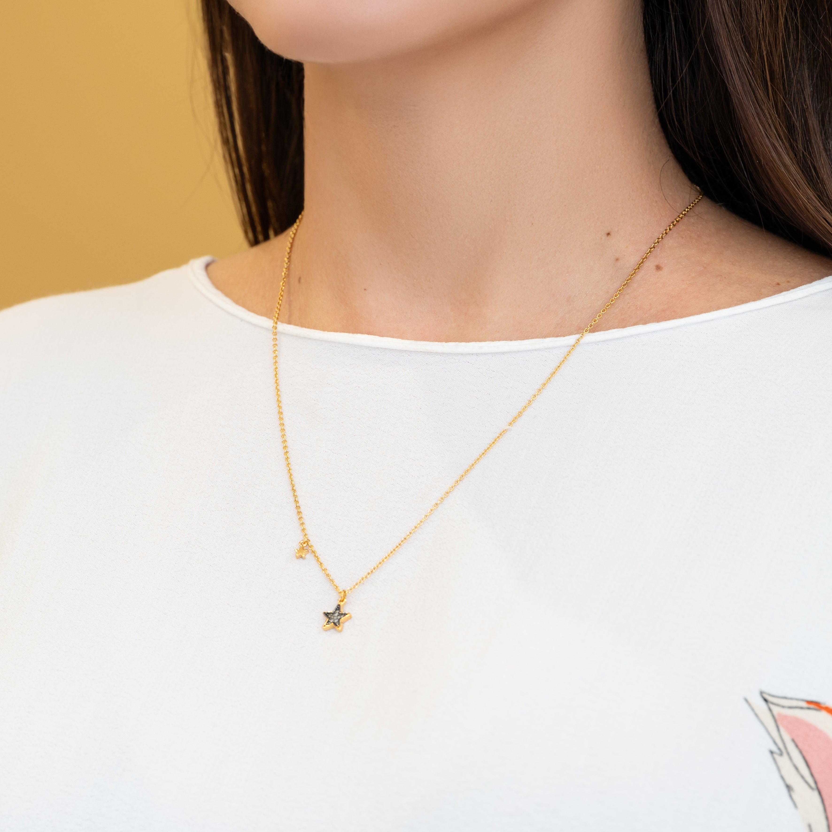 Collar Tous en plata vermeil y estrella de zafiros New Motif