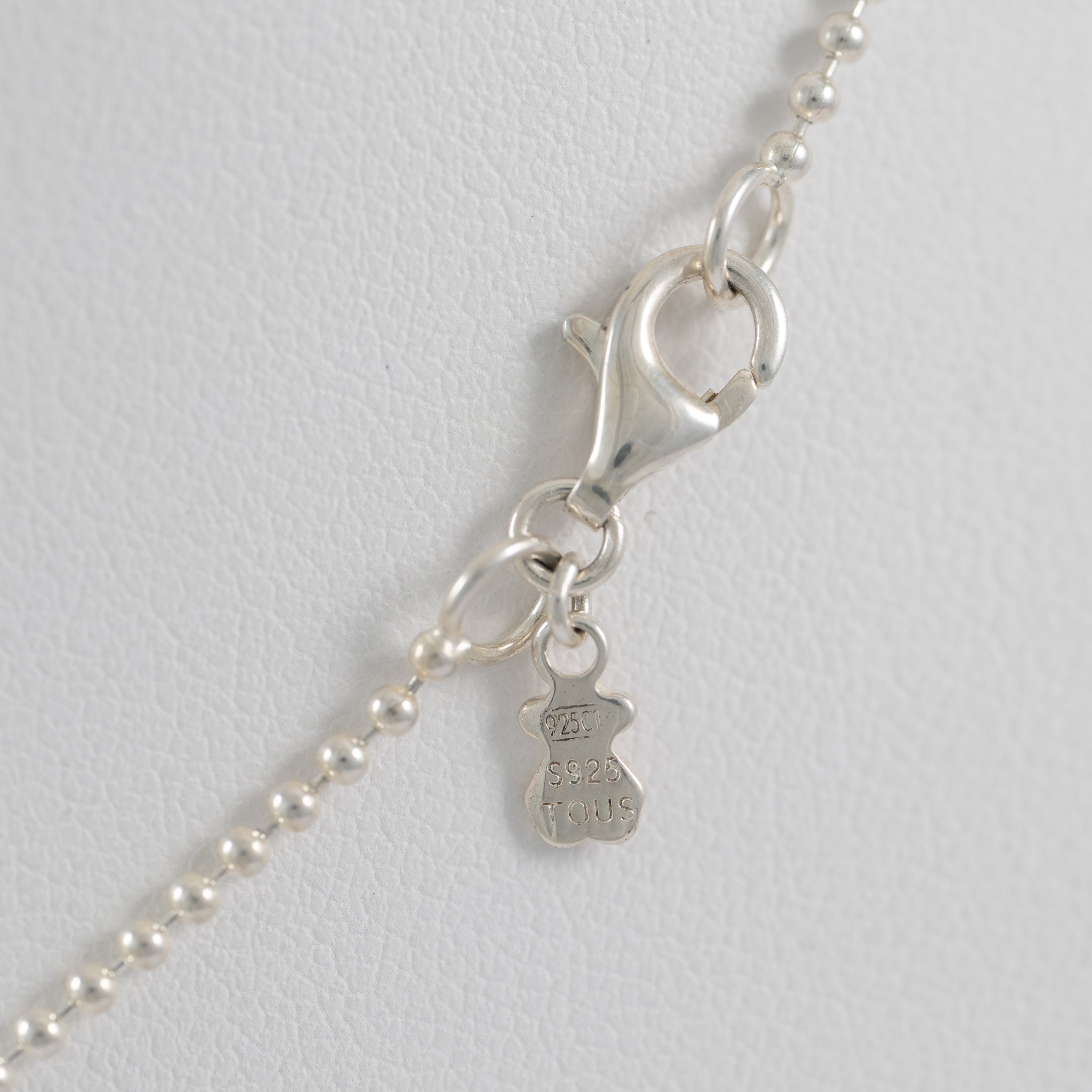 Cadena de bolas Tous con Colgante triple corazón Bickie de plata 925 y plata vermeil