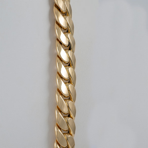 Cadena barbada cubana oro 18k 750 65cm
