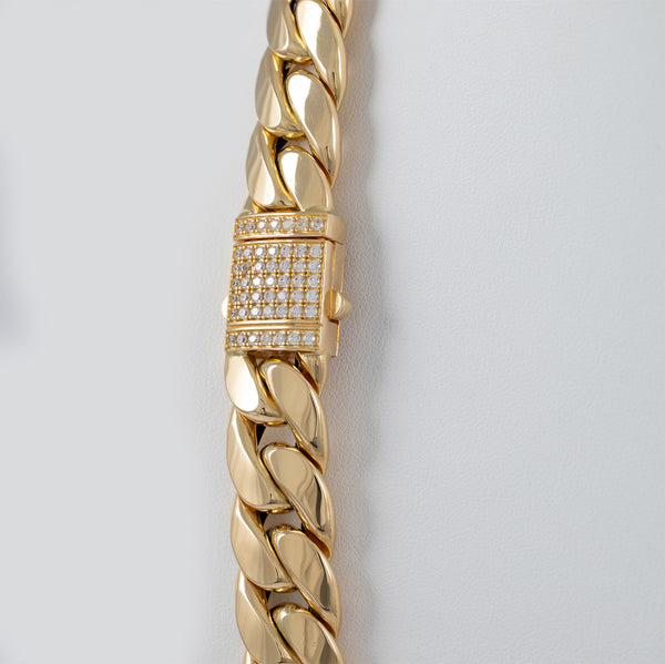 Cadena barbada cubana oro 18k 750 65cm